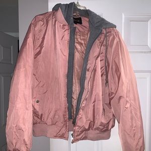Pink and gray bomber jacket